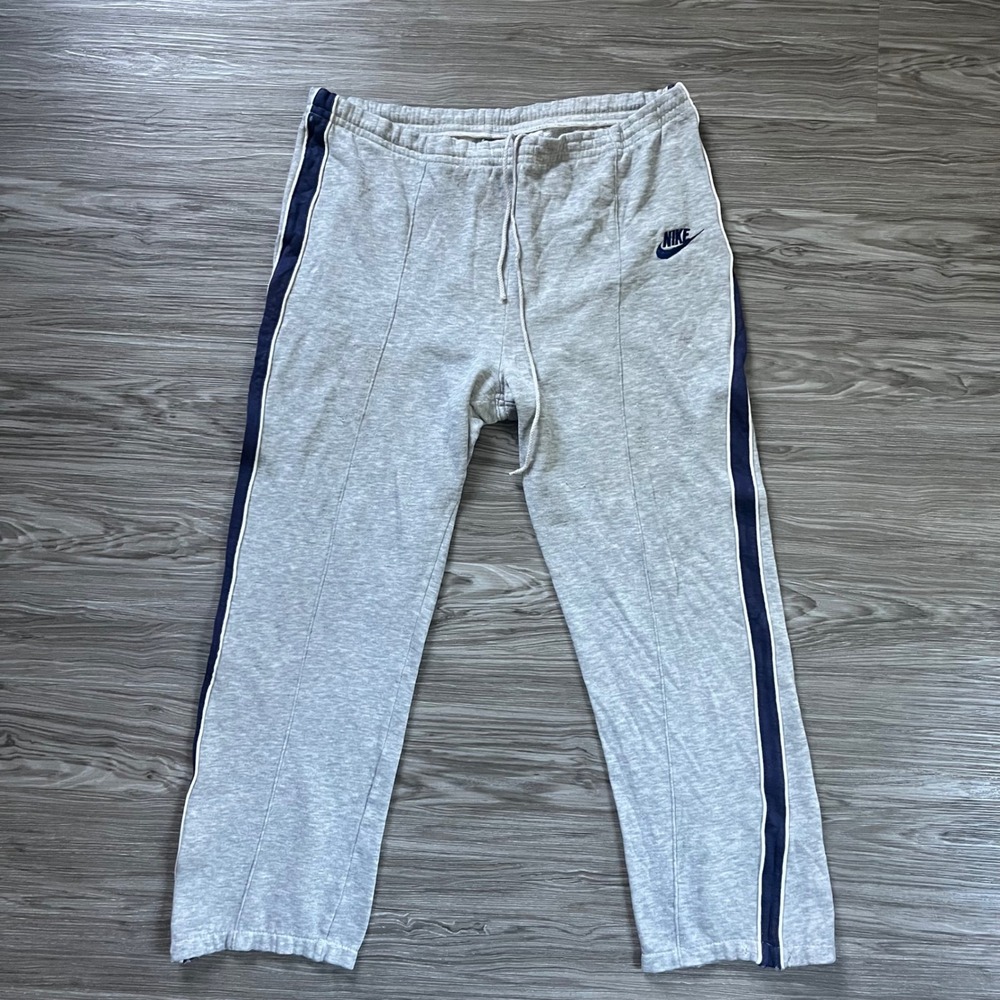 Vintage Nike Sweatpants Mens Large Gray Navy Side Stripe Track Pants 90s Taiwan